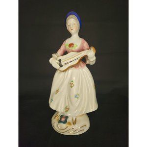 Lady holding a musical instrument hand painted Occupied Japan 1947-1952